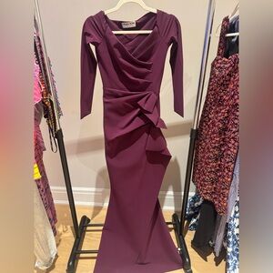 Chiara Boni La Petite Robe Silveria Side Ruffle Gown